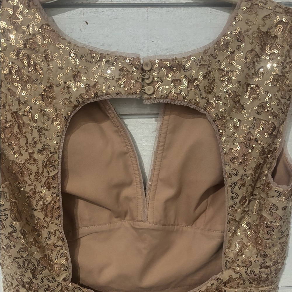 BCBGMaxAzria Gold Sequin Mini Dress in size 8 - Picture 14 of 15